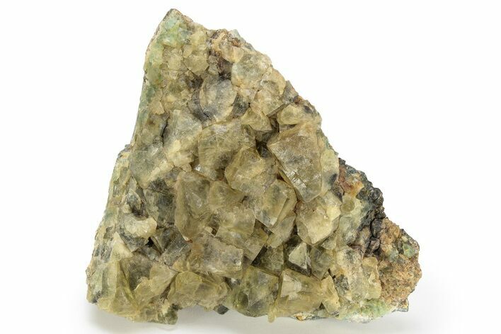 Yellow-Green Cubic Fluorite Crystal Cluster - Morocco #223911